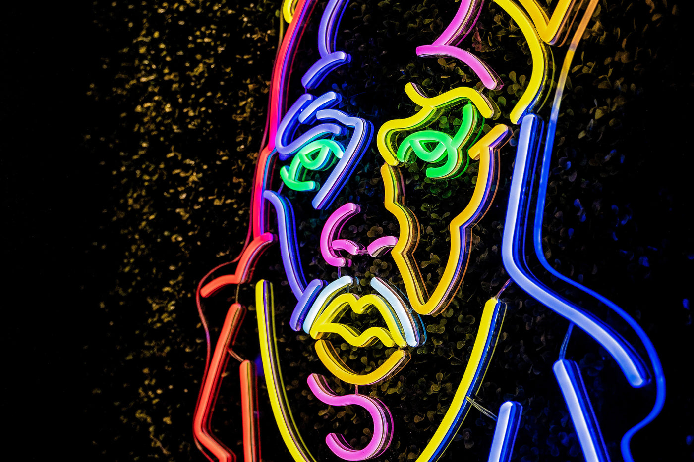 image of multicoloured biggie smalls neon sign