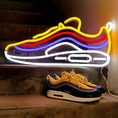 multi coloured air max 1 sw sneaker neon sign