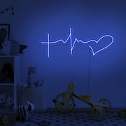 blue faith hope love neon sign hanging on kids bedroom wall
