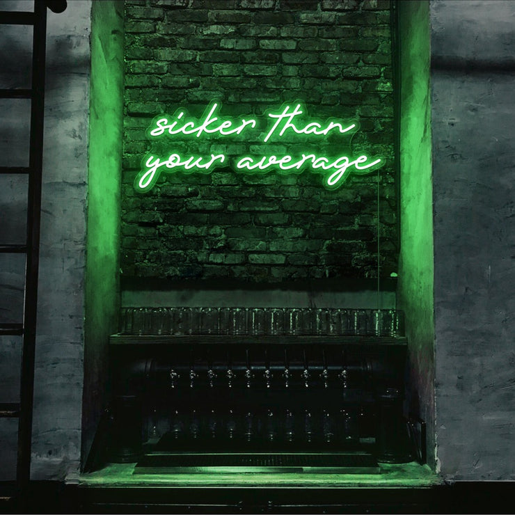 green sicker than your average neon sign hanging on bar wall