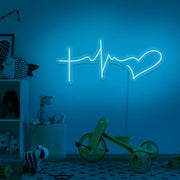 ice blue faith hope love neon sign hanging on kids bedroom wall