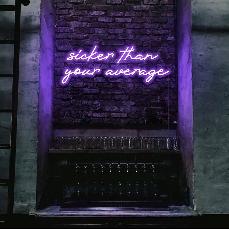 purple sicker than your average neon sign hanging on bar wall