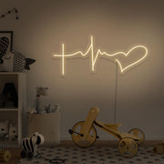 warm white faith hope love neon sign  hanging on kids bedroom wall