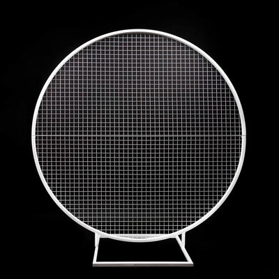 white circle mesh backdrop frame